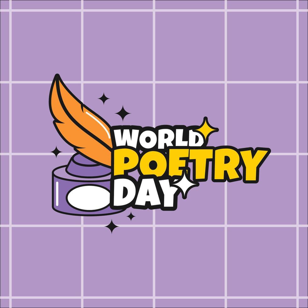 World Poetry Day Retro Style Vector Design