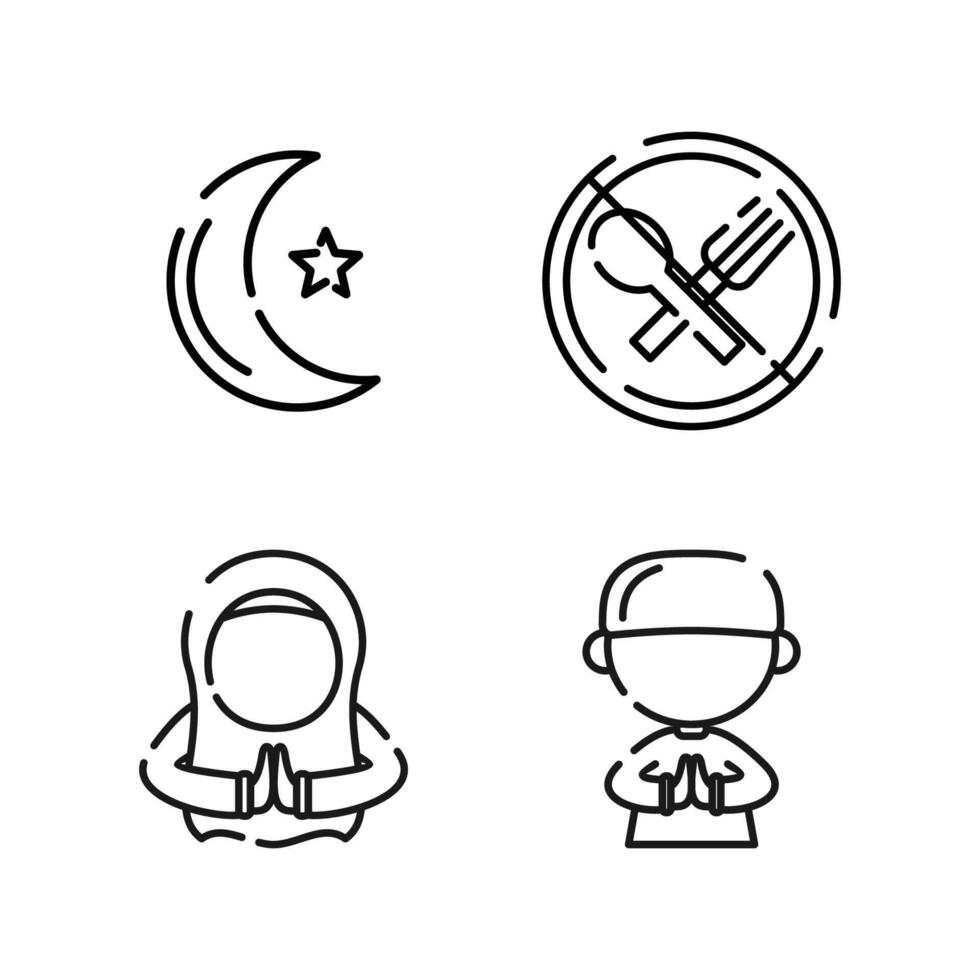 Ramadán icono línea vector diseño