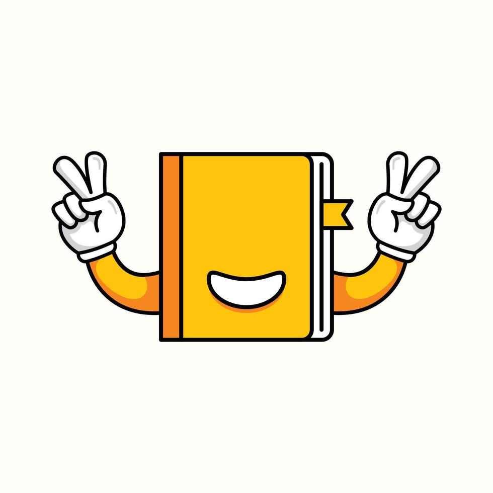 world book day illustration with groovy style vector