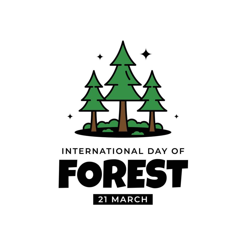 International Day Of Forest Illustration with groovy style vector
