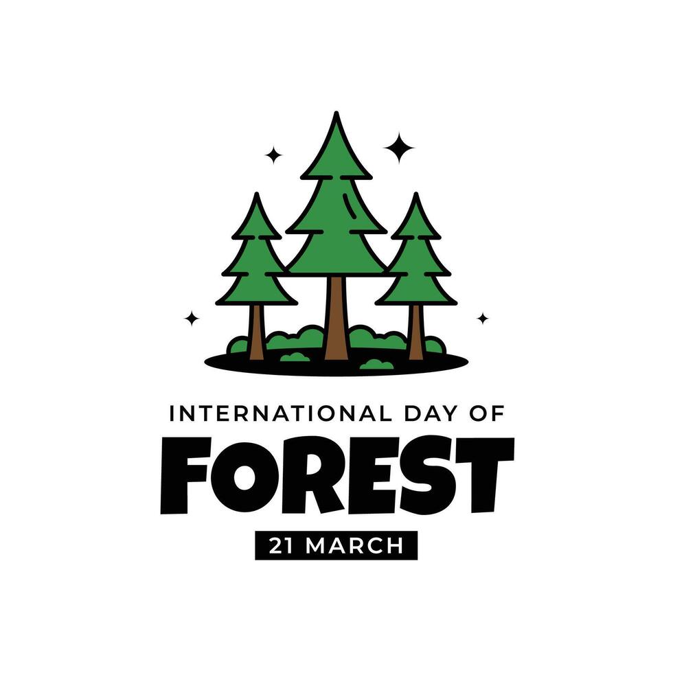 internacional día de bosque ilustración con maravilloso estilo vector