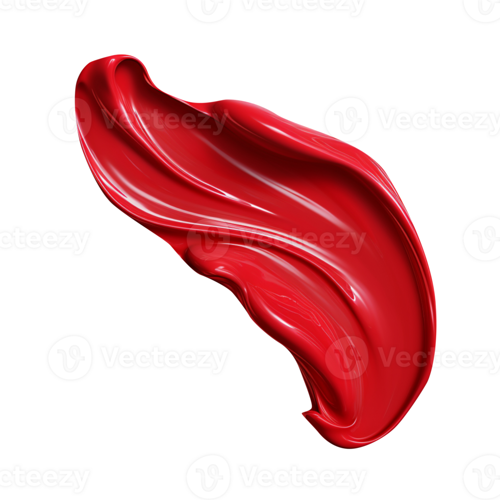 AI generated Red paint stroke isolated on transparent background png