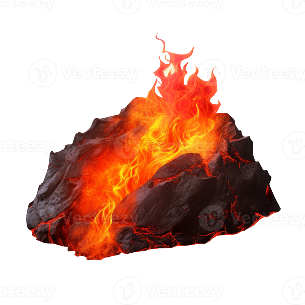 AI generated Molten hot lava isolated on transparent background png