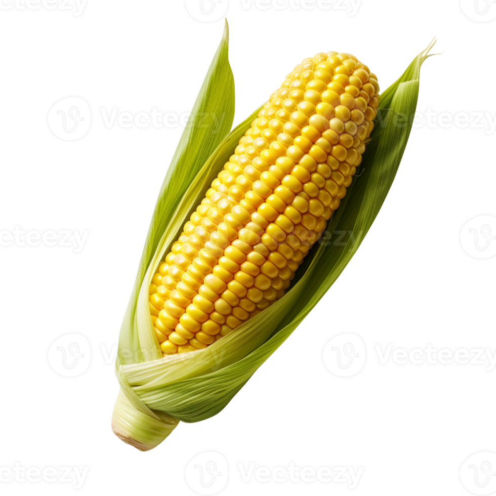 AI generated Ear of corn, corn cob isolated on transparent background png