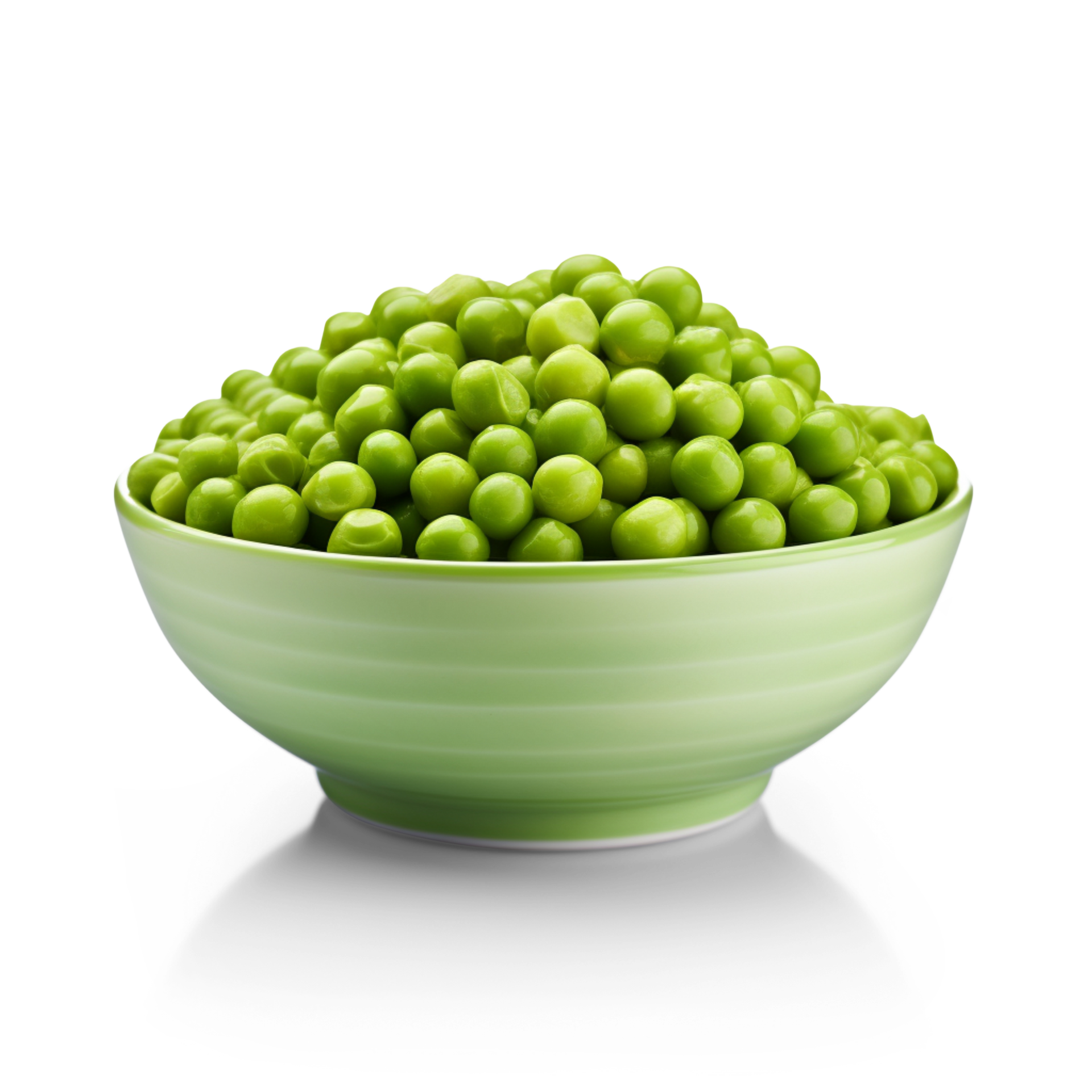 AI generated A bowl of green peas isolated on transparent background