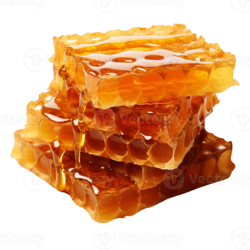 AI generated Honeycombs isolated on transparent background png