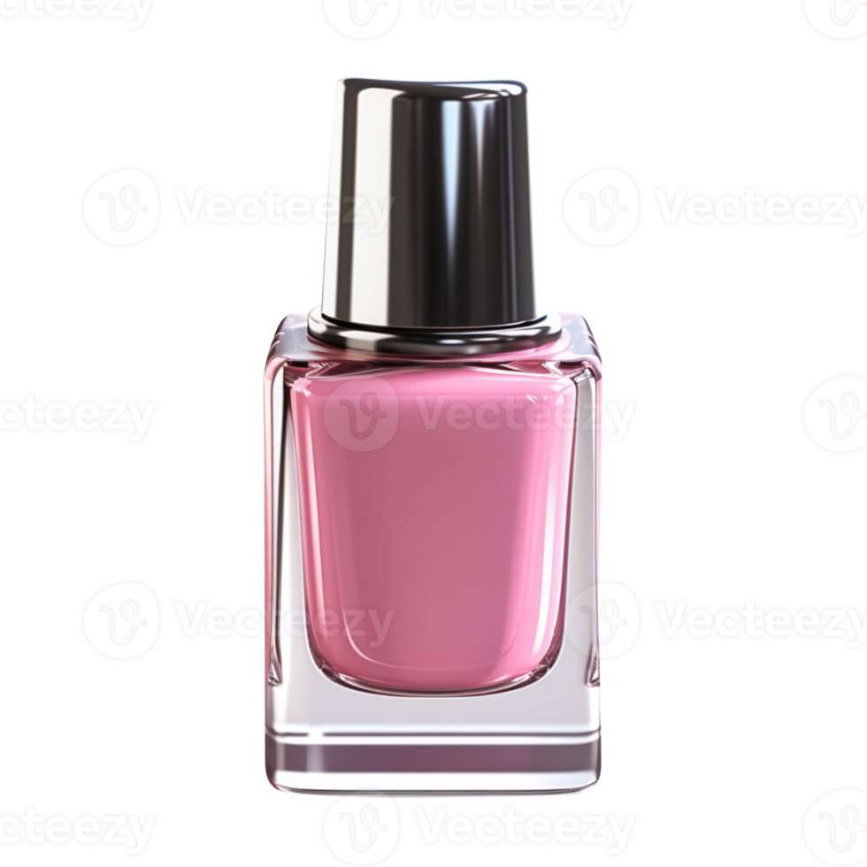 AI generated Pink nail polish isolated on transparent background png