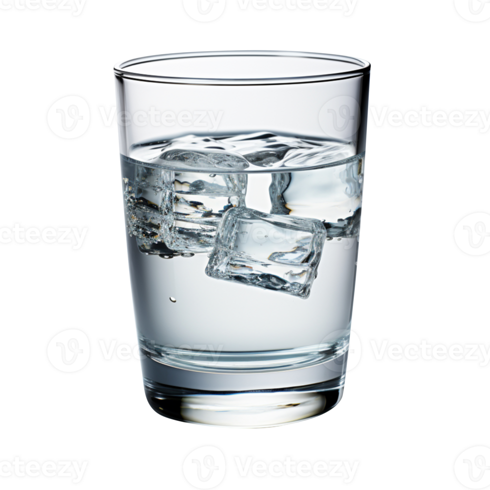 AI generated A glass of water with ice isolated on transparent background png