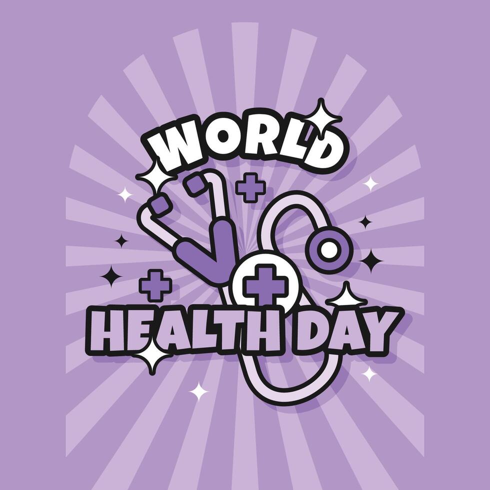 World Health Day Retro Style Vector Design