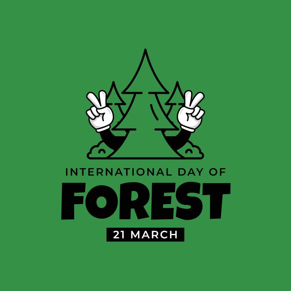 internacional día de bosque ilustración con maravilloso estilo vector