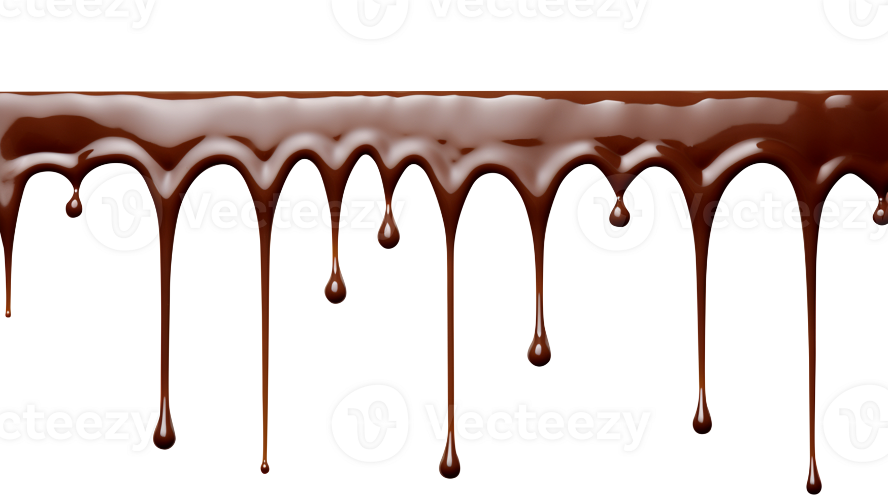 AI generated Melted chocolate dripping isolated on transparent background png