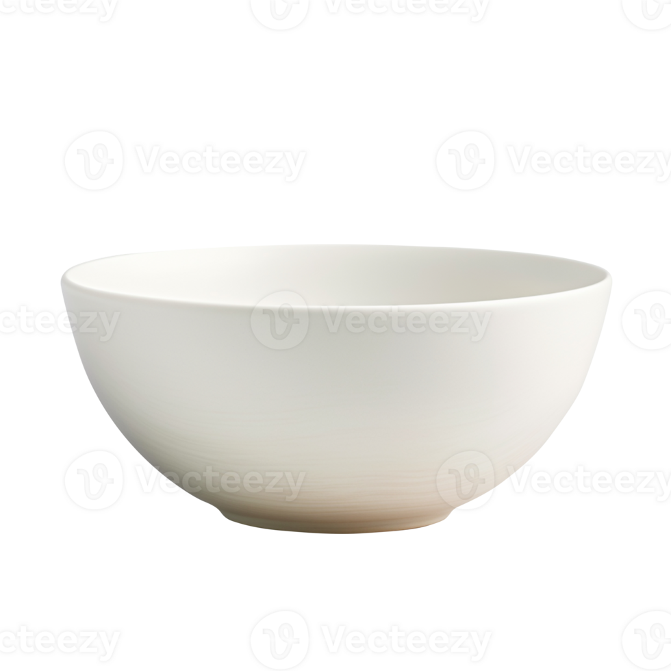 AI generated White ceramic bowl isolated on transparent background png