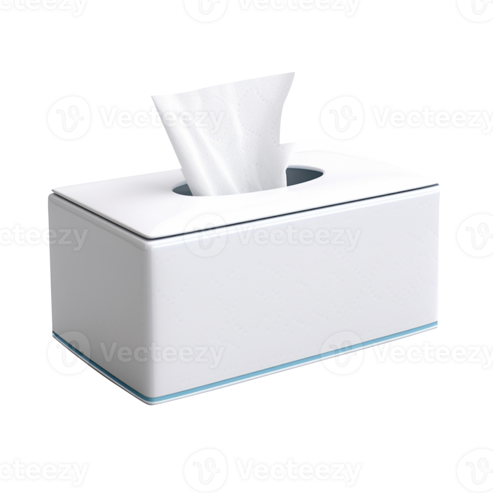 AI generated White tissue box isolated on transparent background png