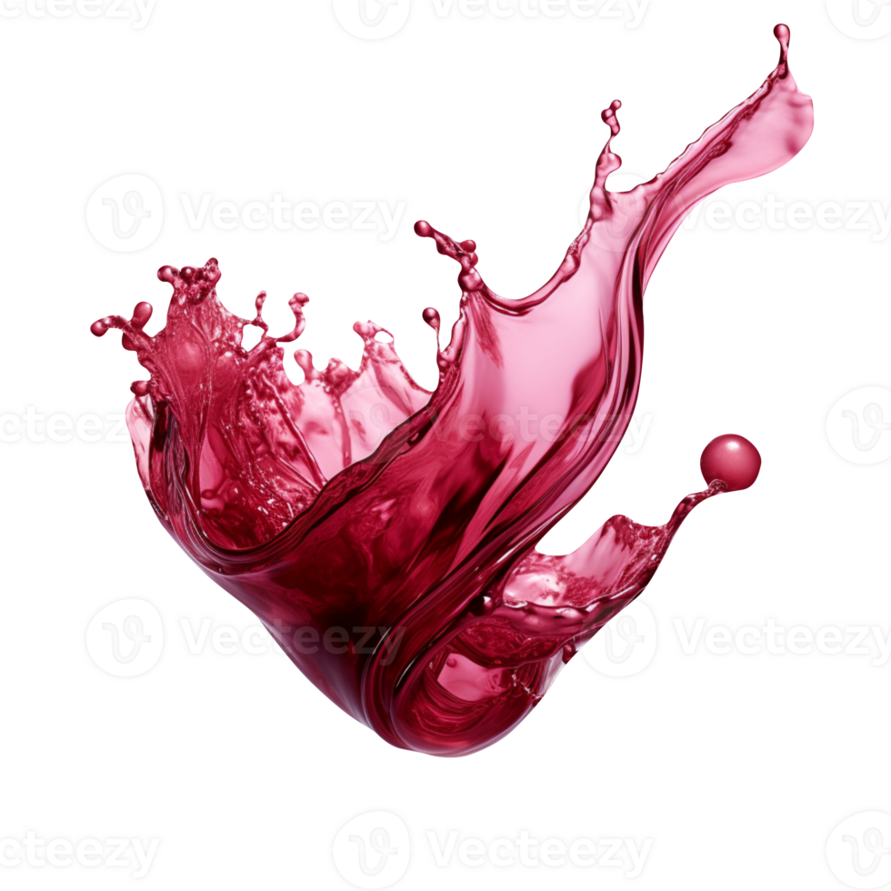 AI generated Red wine splash isolated on transparent background png