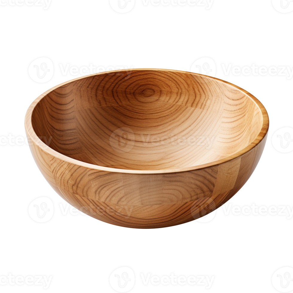 AI generated Wooden bowl isolated on transparent background png
