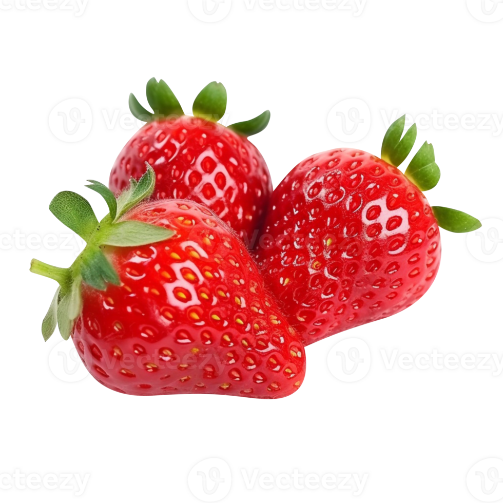 AI generated Strawberries isolated on transparent background png