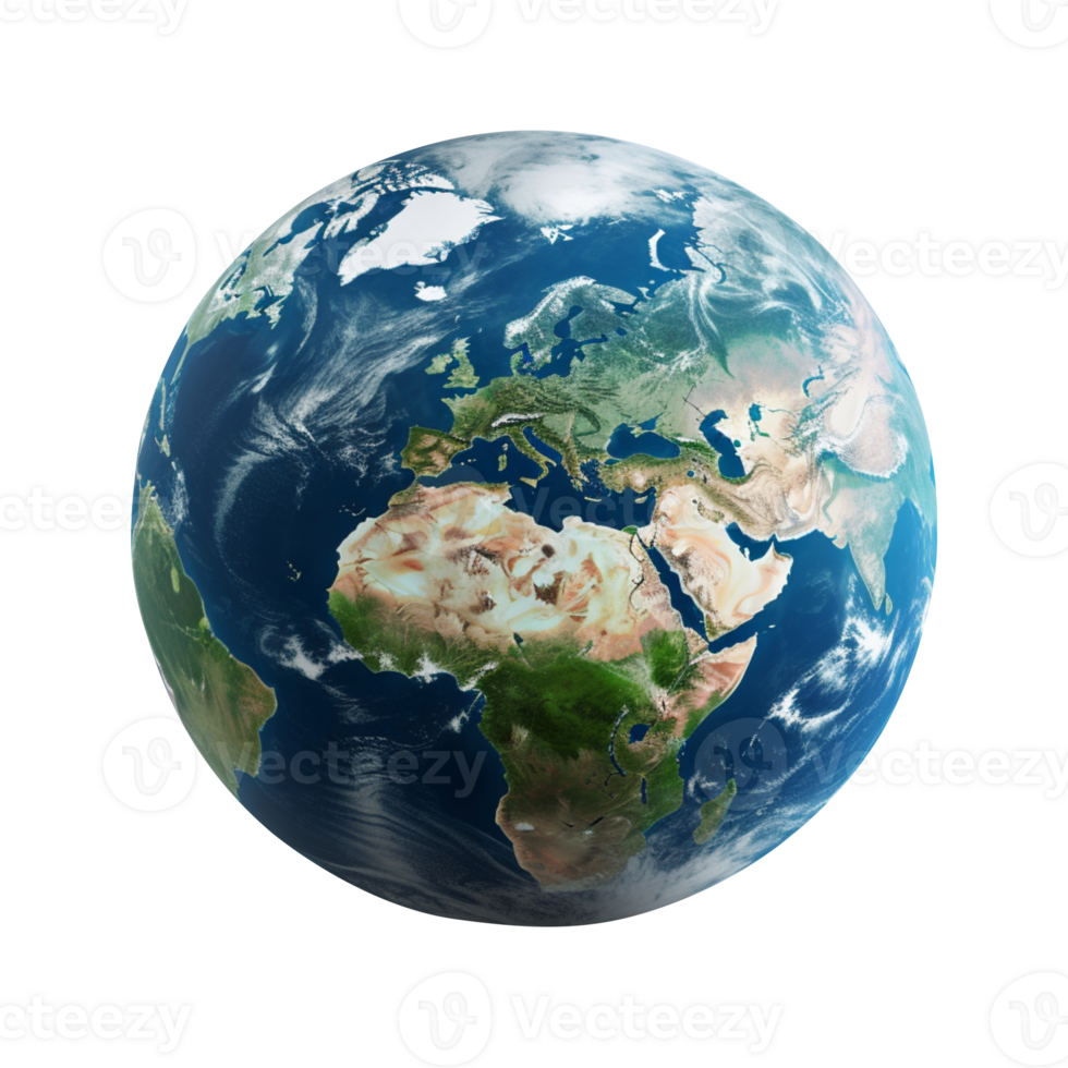 AI generated Earth globe isolated on transparent background png