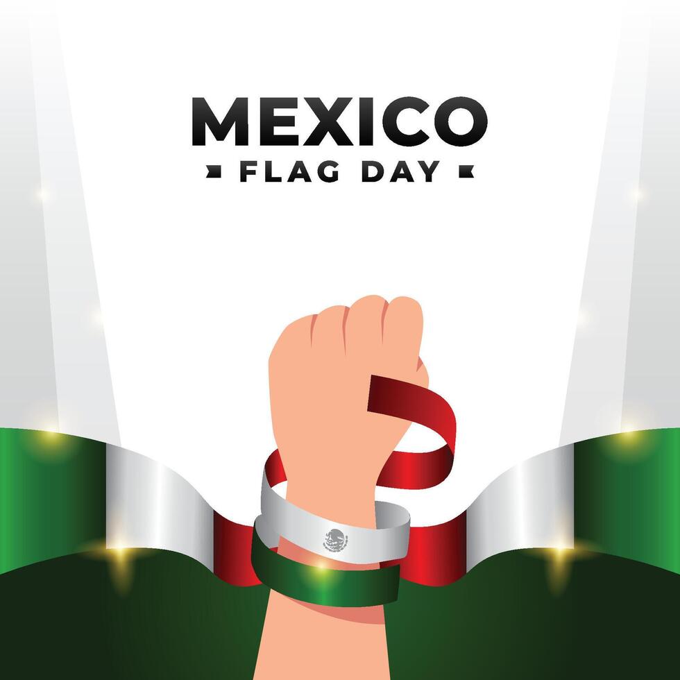 Flag day Mexico design illustration collection vector