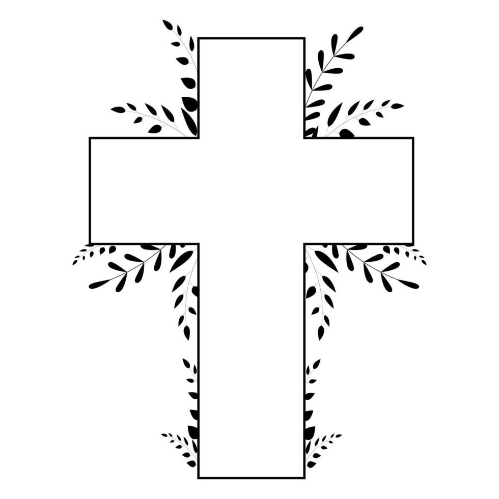 Church crosses set. Death and funerals vector illustration.