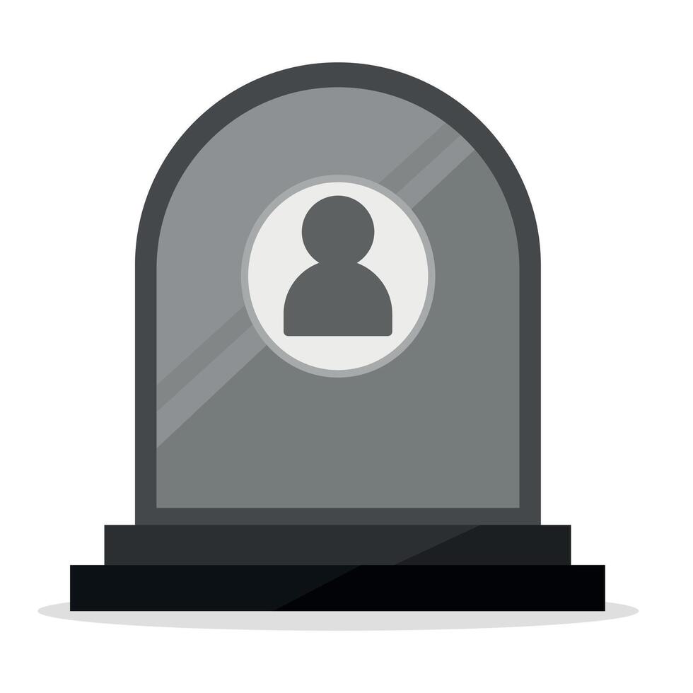 Death and funerals vector illustration. Tombstone rip with a place for a photo. Tombstone icon