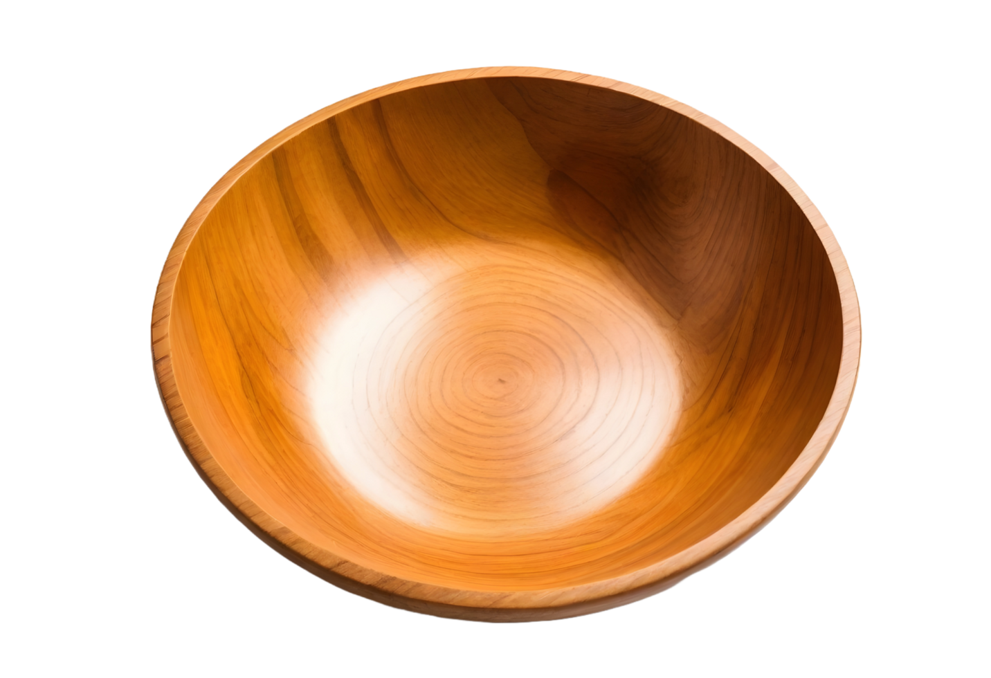 AI generated Wooden bowl isolated on transparent background. FREE PNG