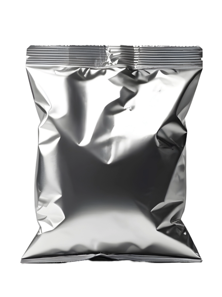 AI generated Blank chips packet for mockup isolated on transparent background. FREE PNG