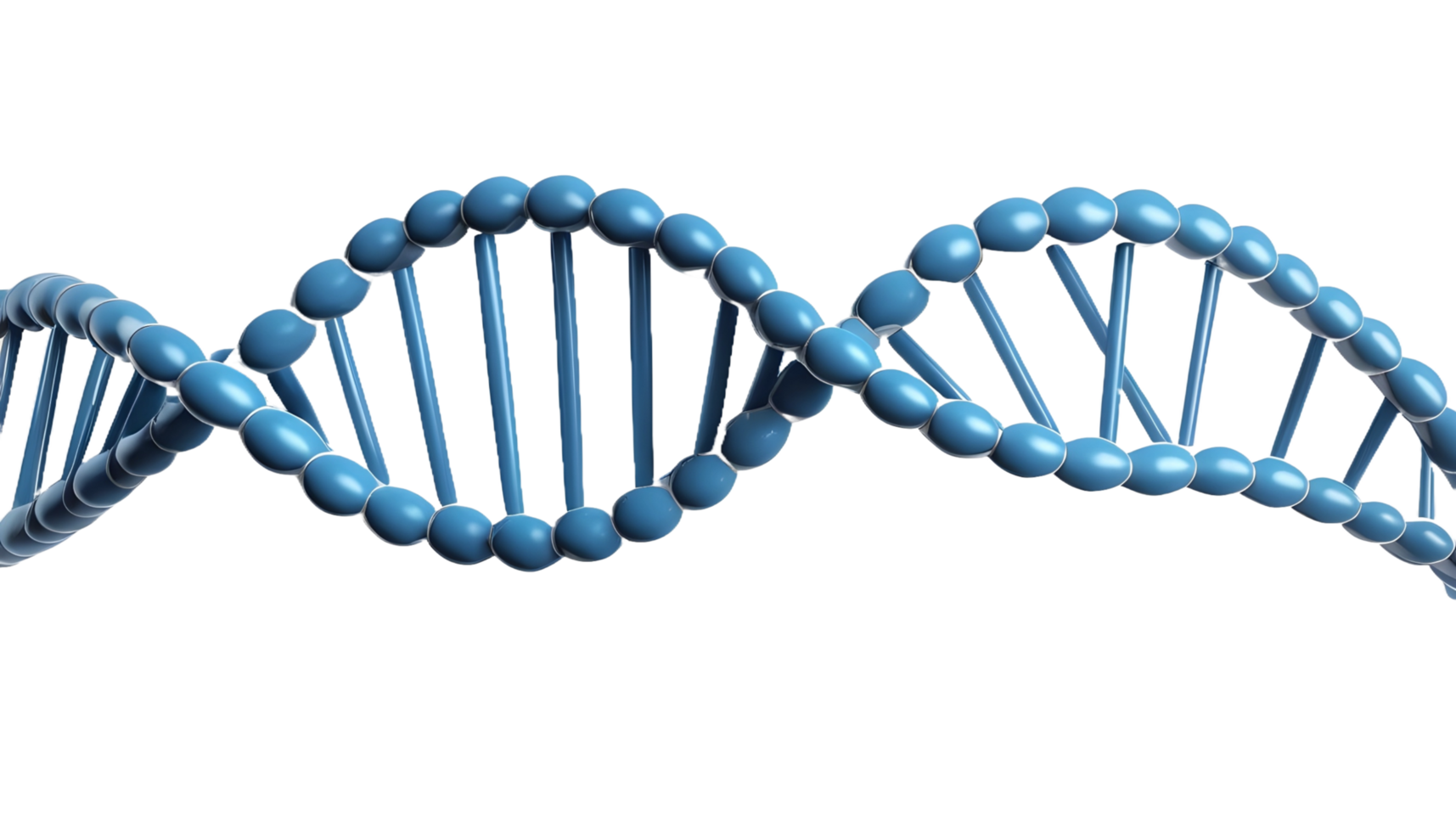 AI generated 3D blue DNA helix sequence isolated on transparent background. FREE PNG