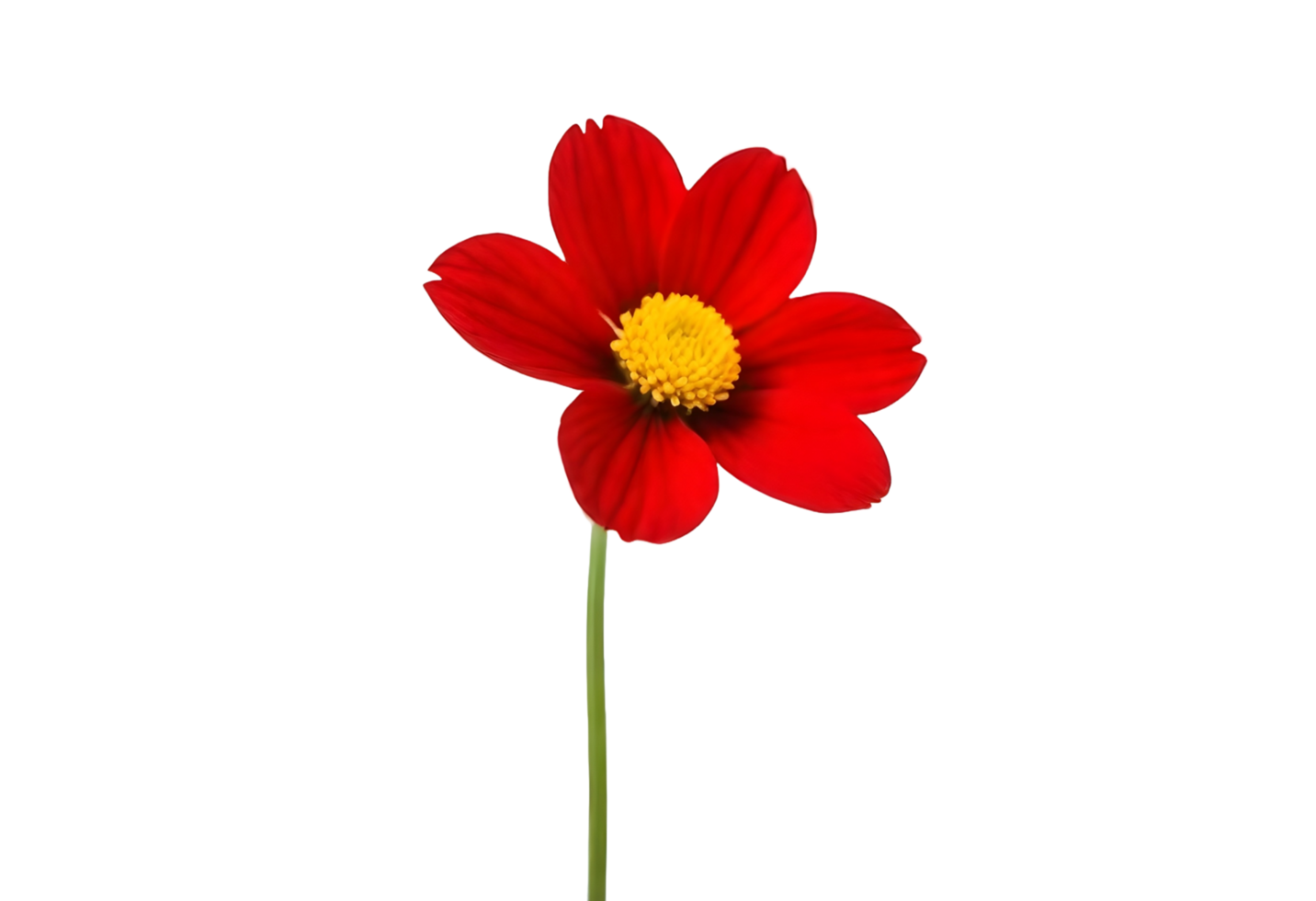 AI generated Red daisy flower isolated on transparent background. FREE PNG