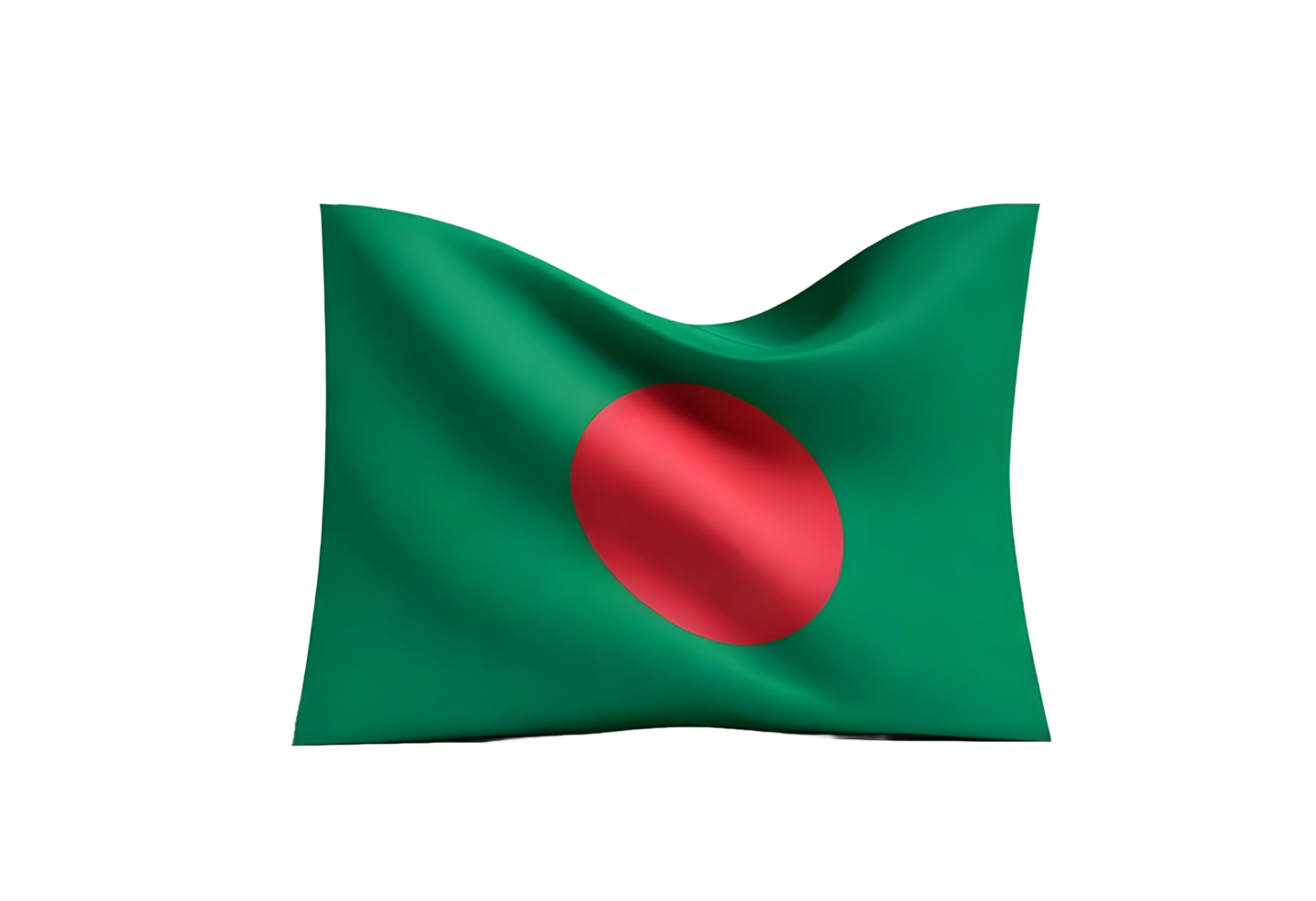 AI generated Foldable Bangladesh Flag isolated on transparent background. FREE PNG