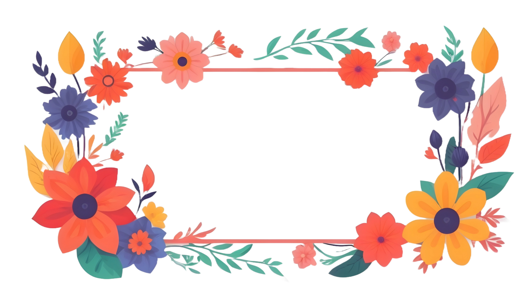 AI generated Floral frame illustration FREE PNG