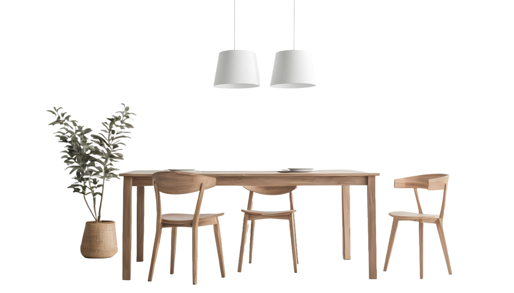 AI generated Dining table with interior design isolated on transparent background. FREE PNG