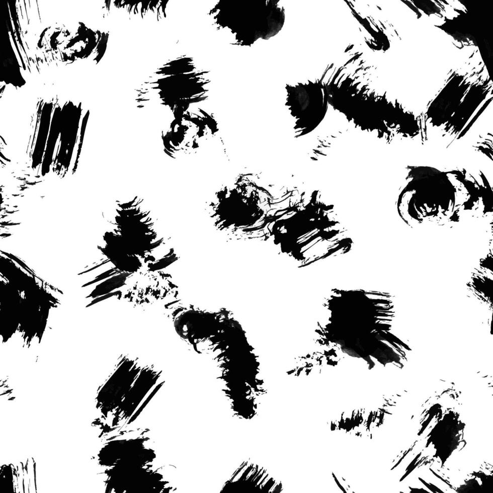 Black and white pattern with strokes of the brush. vector