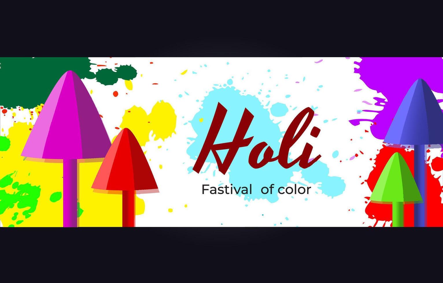 Happy Holi indian Hindu traditional festival banner template Free Vector