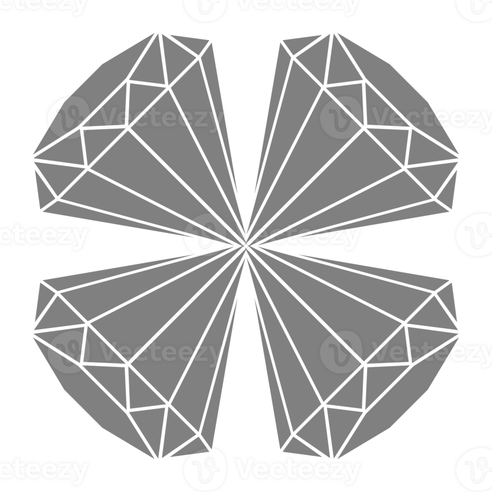 Diamond Composition, 4 Pieces, can use for Art Illustration, Icon. Symbol, Logo Gram, Pictogram, Website, Apps, Decoration, Ornate, or Graphic Design Element. Format PNG