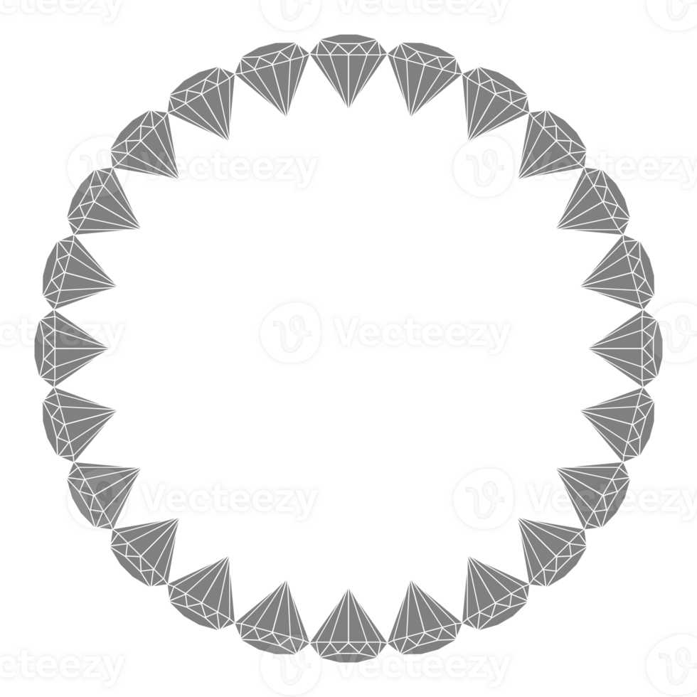 Diamond in Circle Shaped, can use for Art Illustration, Logo Gram, Frame Work, Background, Pictogram, Website, Apps, or Graphic Design Element. Format PNG