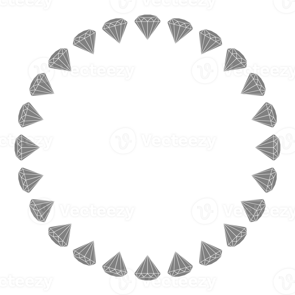 Diamond in Circle Shaped, can use for Art Illustration, Logo Gram, Frame Work, Background, Pictogram, Website, Apps, or Graphic Design Element. Format PNG