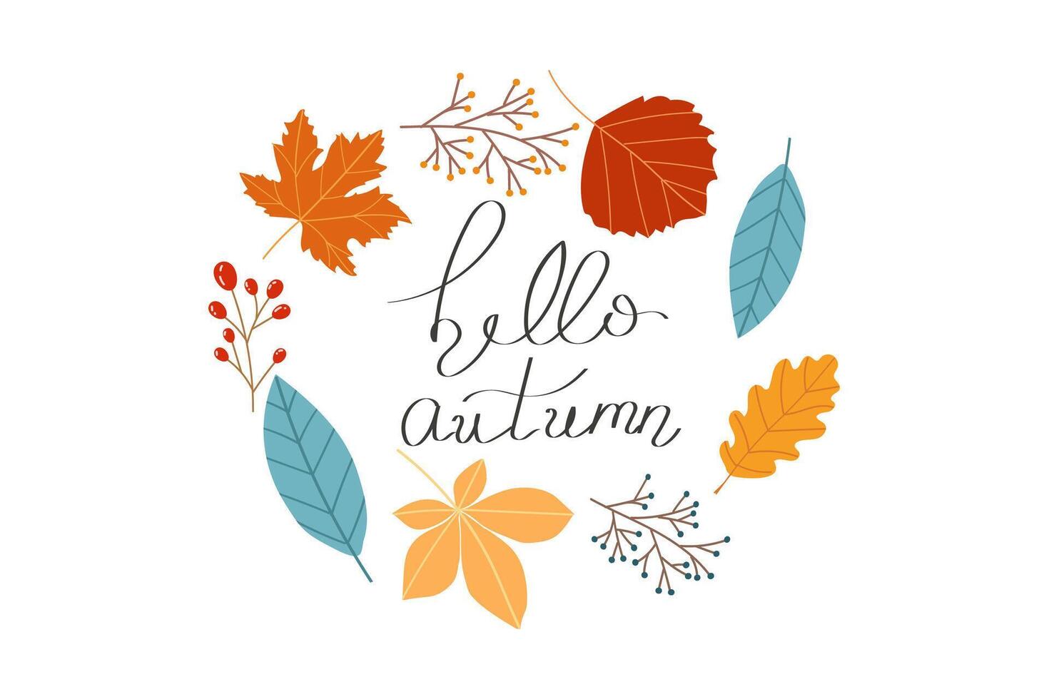 Hola otoño vector ilustración