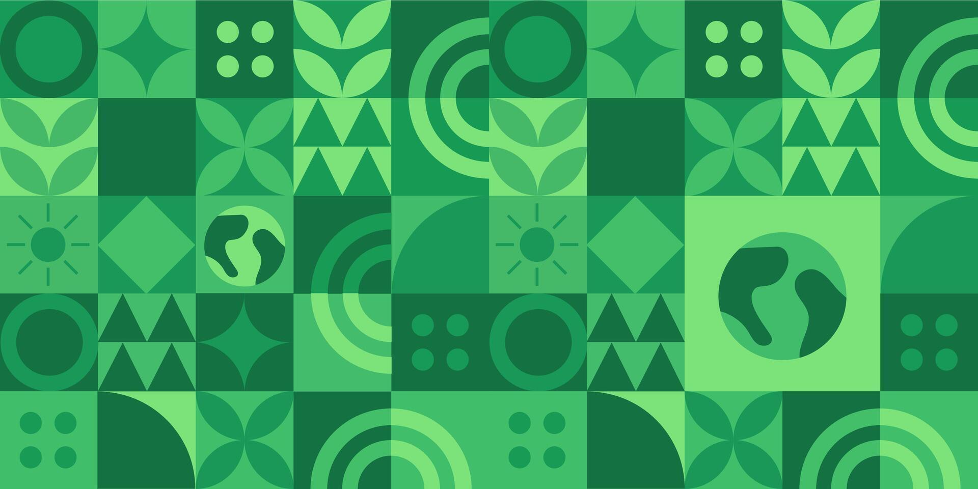 mundo ambiente día web modelo ilustración con moderno eco geométrico naturaleza mosaico. verde resumen geometría forma símbolo antecedentes para en línea tierra fiesta o Internet aterrizaje página vector