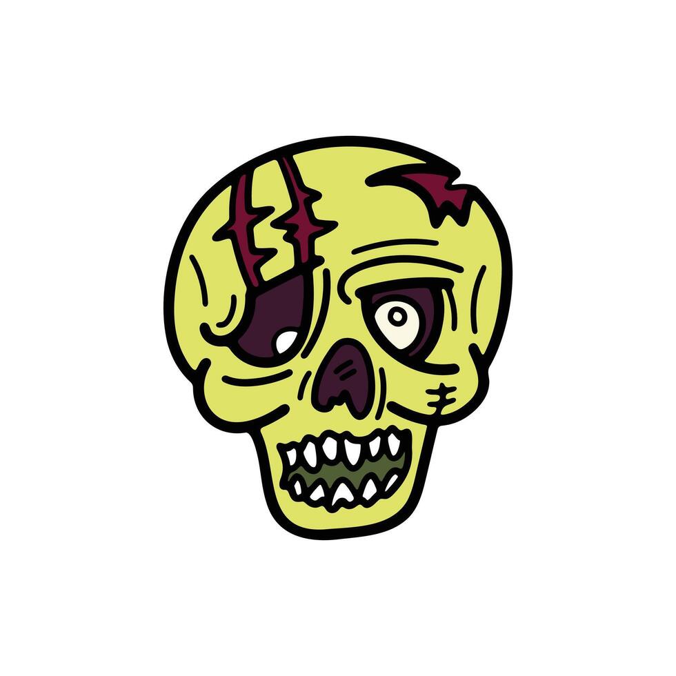 isolate zombie character on background vector