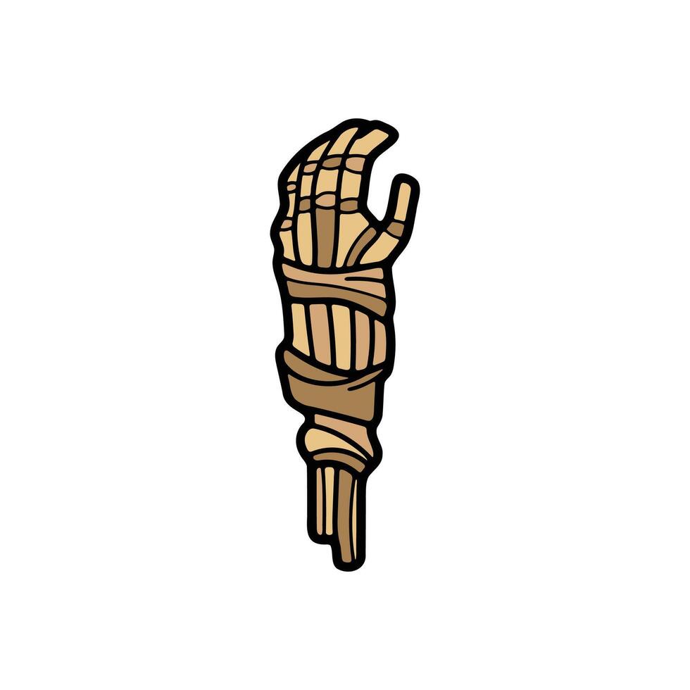 isolate mummy hand character on background vector