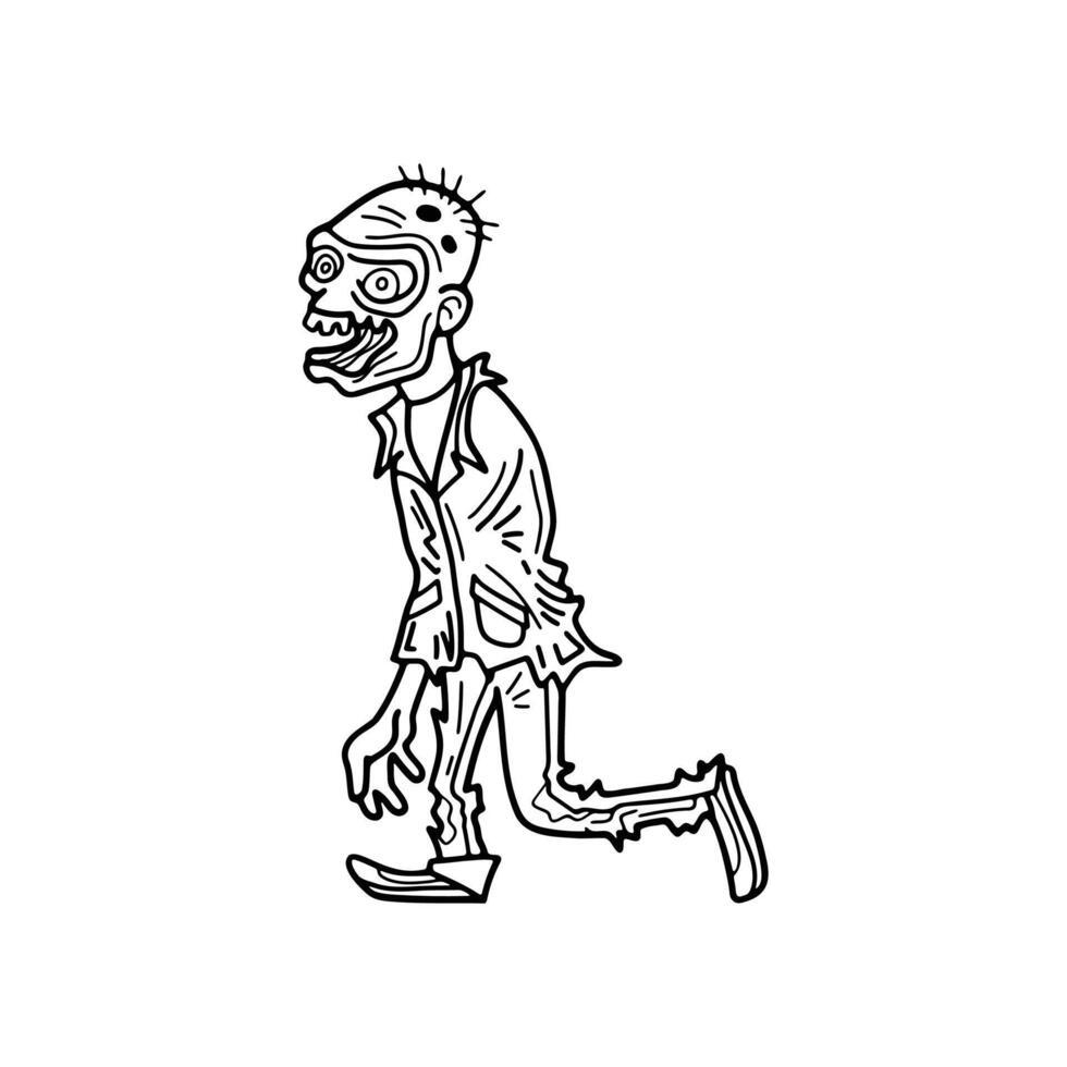 isolate zombie character on background vector