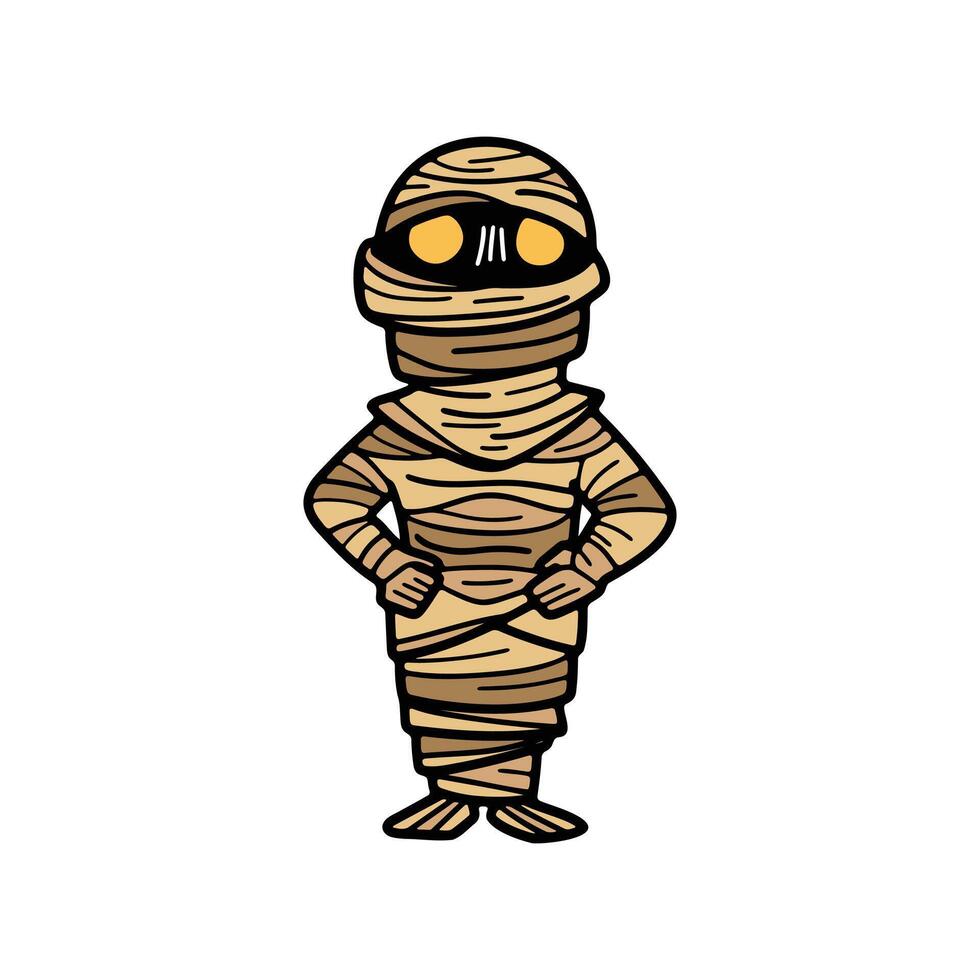 isolate mummy character on background vector