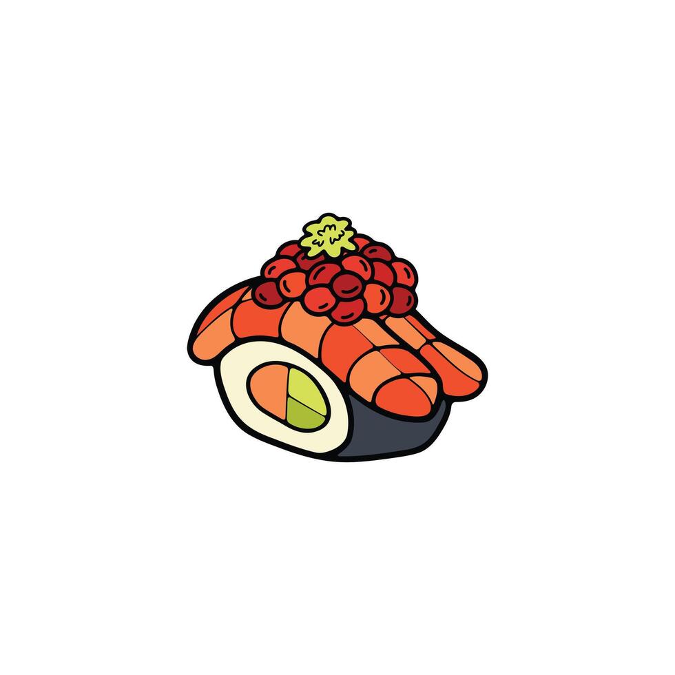 isolate sashimi sushi japanese food flat style illustration vector