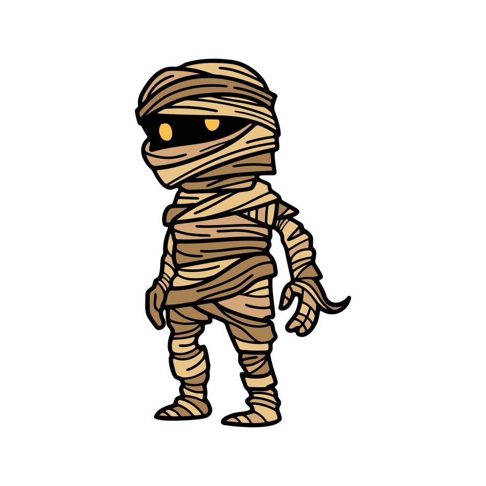 isolate mummy character on background vector