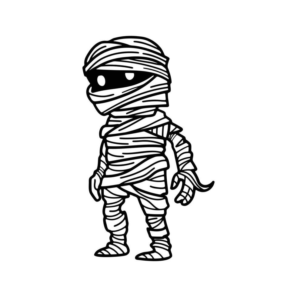 isolate mummy character on background vector