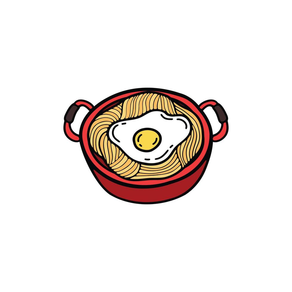 isolate ramen japanese food flat style illustration vector