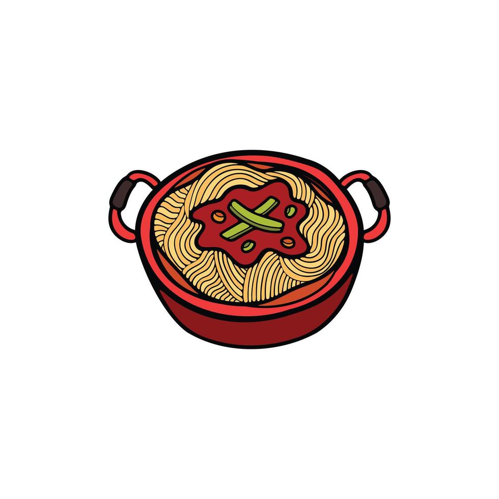 isolate ramen japanese food flat style illustration vector