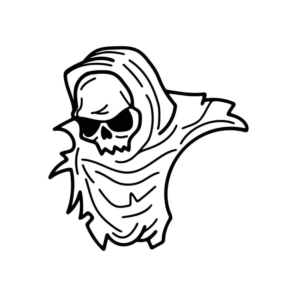 isolate grim reaper character on background vector