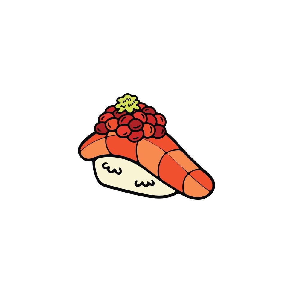 aislar sashimi Sushi japonés comida plano estilo ilustración vector