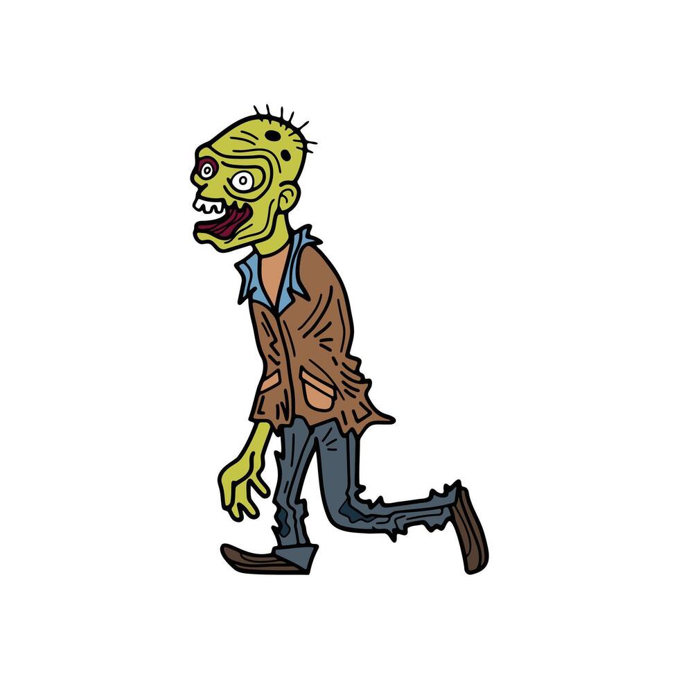 isolate zombie character on background vector